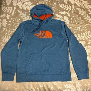 The North Face Hoodie Men's L Blue Orange Sweatshirt Long Sleeve Half Dome